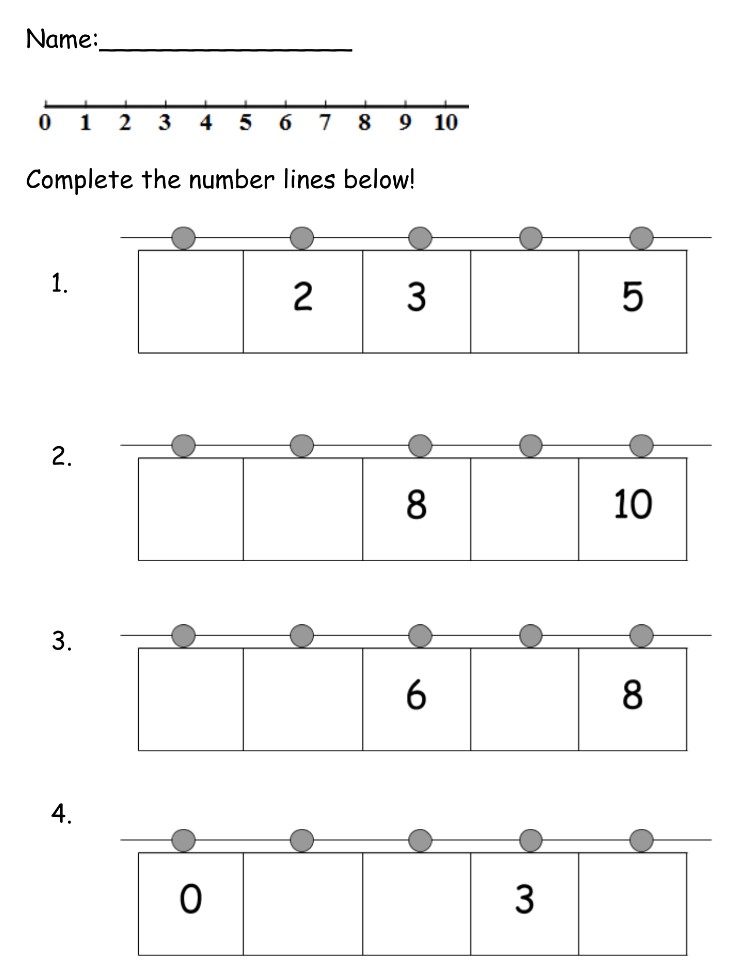 Number Line Kindergarten Worksheets Free Kindergarten Worksheets