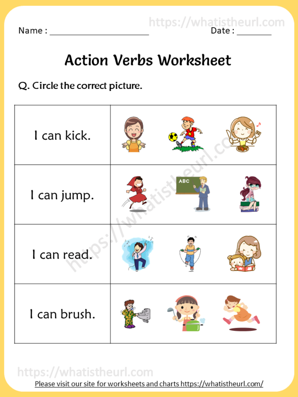 Action Verbs Worksheet For 1st Grade Your Home Teacher Action Verbs Worksheet Verb Worksheets 1st Grade Worksheets