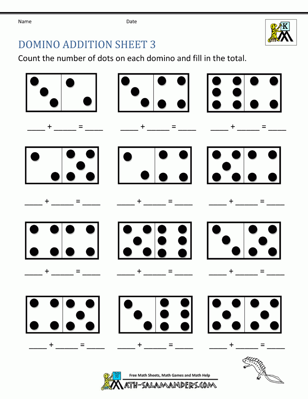 Free Printable Math Addition Worksheets For Kindergarten