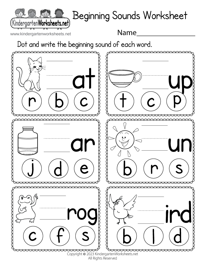 Beginning Sounds Worksheet Free Printable Digital PDF - Free Printable Worksheets For Kindergarten