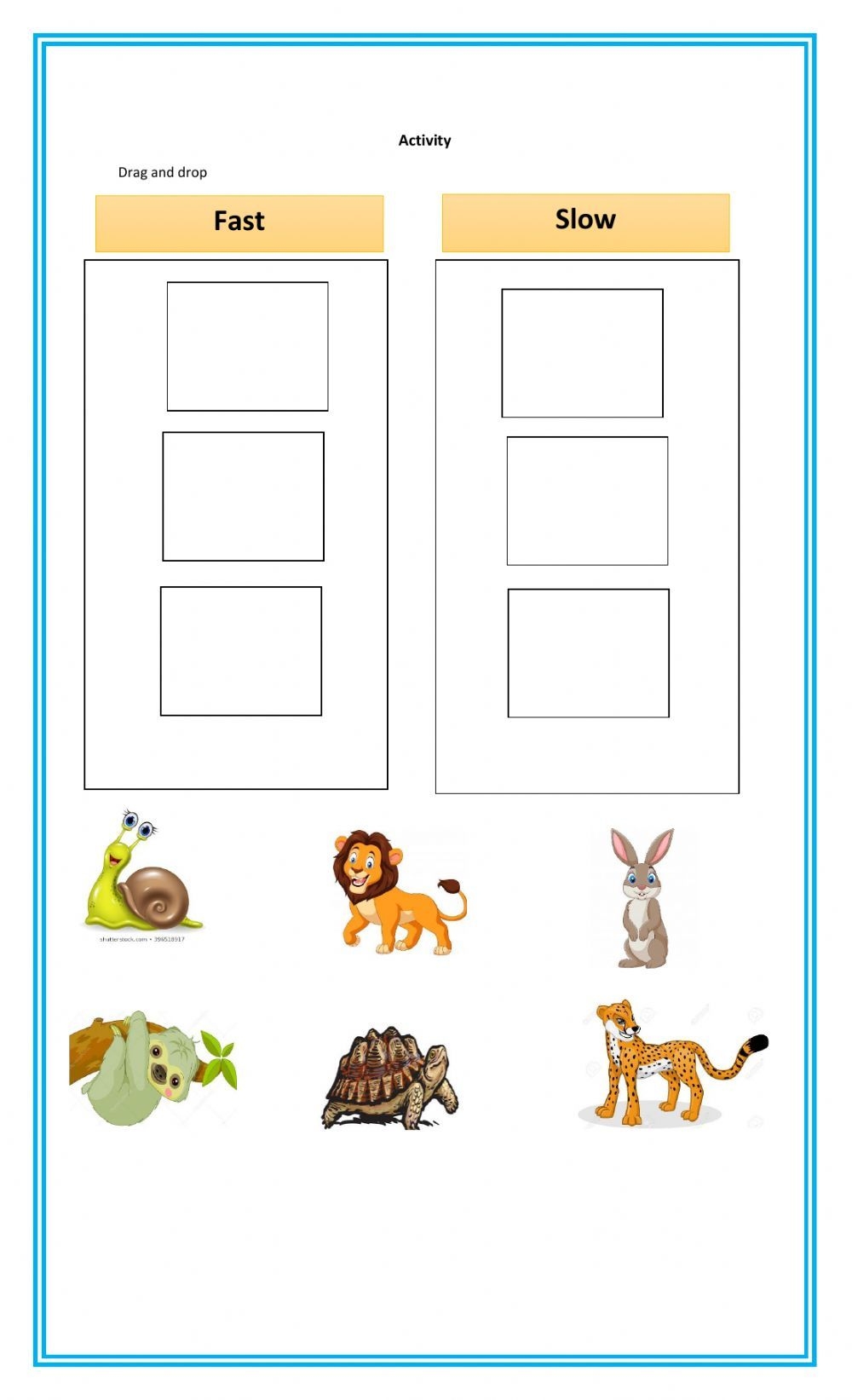 Fast And Slow Worksheets For Kindergarten Kindergarten Worksheets
