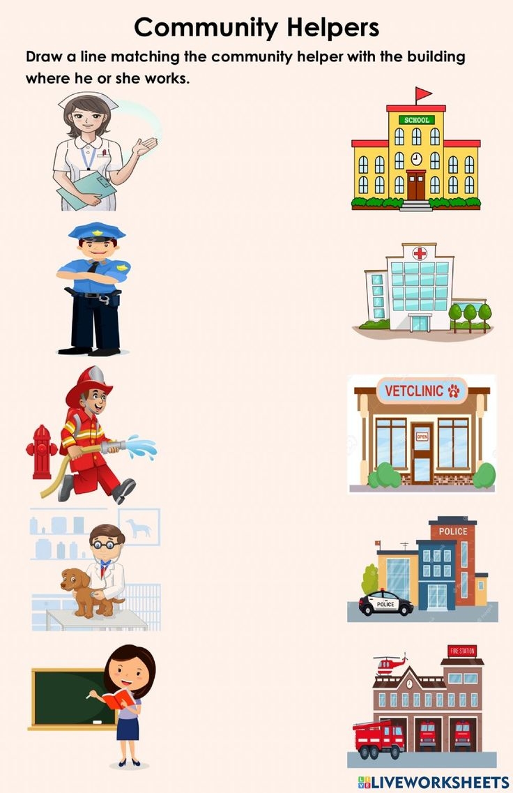 Free Printable Kindergarten Worksheets On Community Helpers