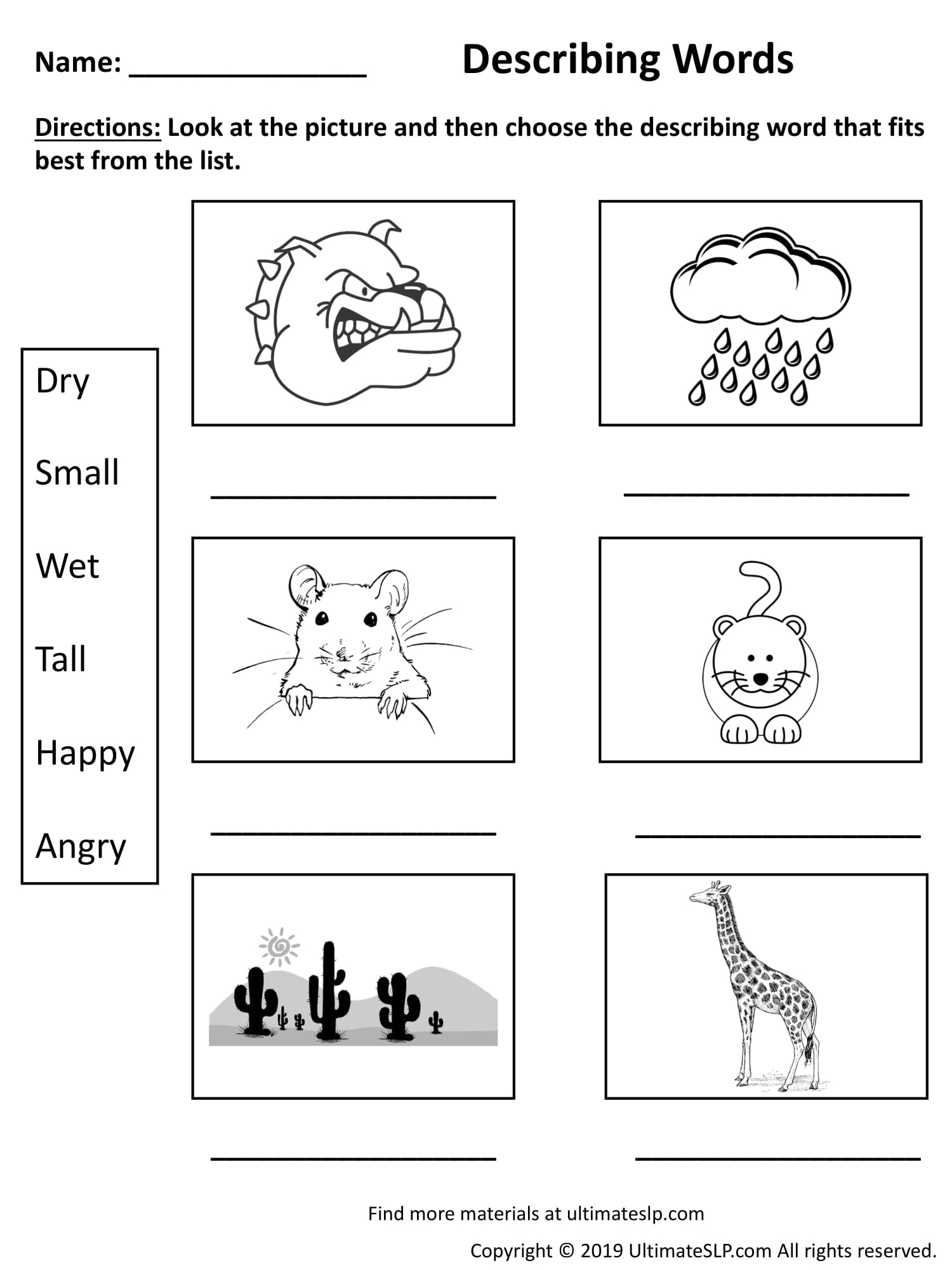 Describing Words Worksheet For Ukg Kindergarten Worksheets