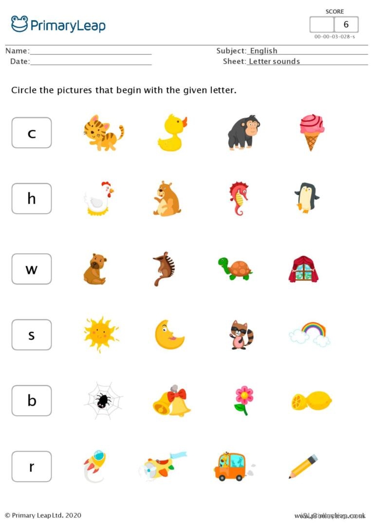 Circle The Correct Letter Worksheets For Kindergarten Pdf