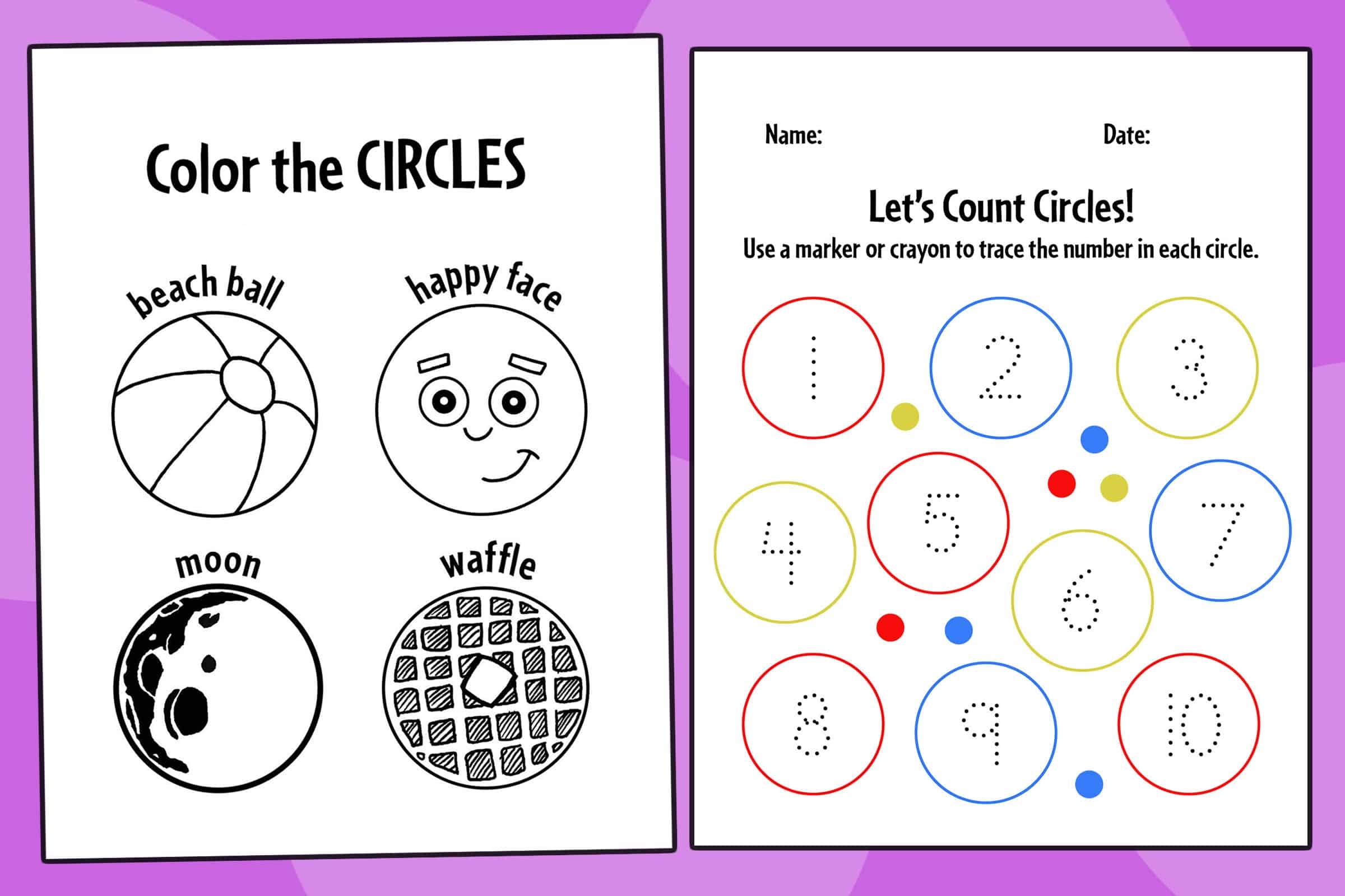 Circle Worksheet For Kindergarten