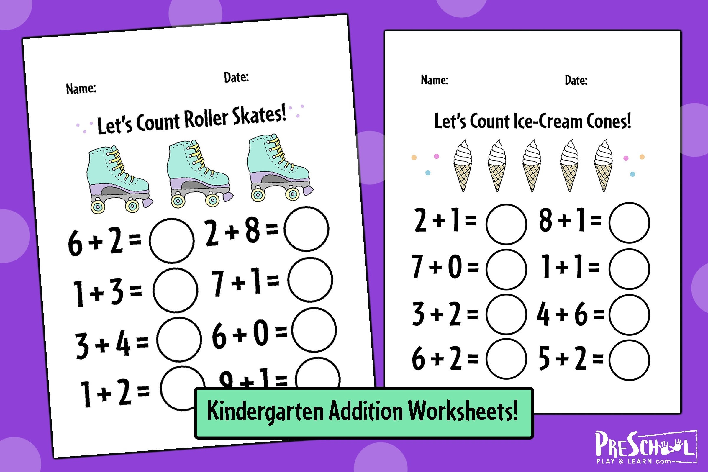 FREE Printable Kindergarten Addition Worksheets Numbers 1 10 - Free Printable Math Addition Worksheets For Kindergarten