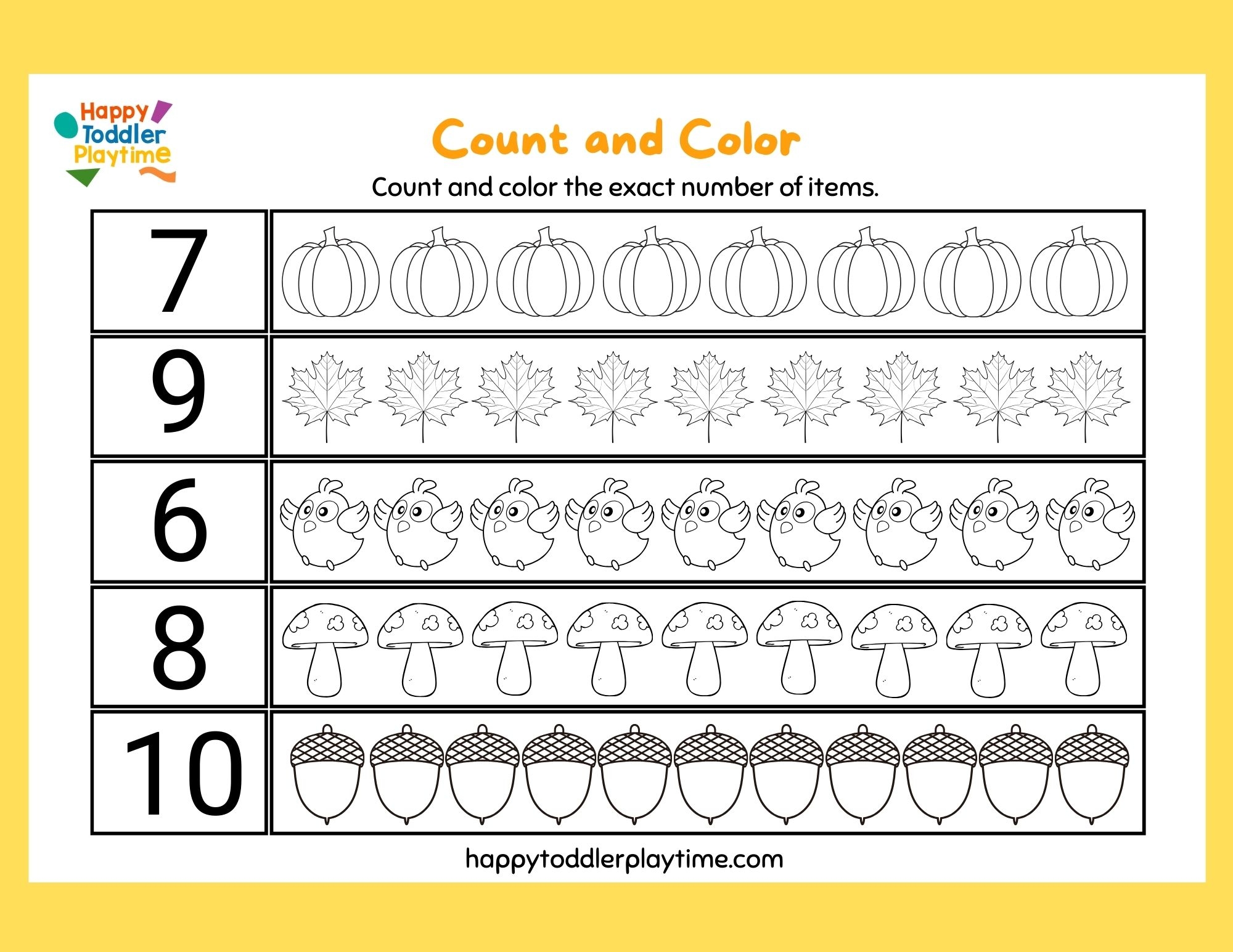 Free Printable Kindergarten Counting Worksheets Happy Toddler Playtime - Free Printable Counting Activities For Kindergarten