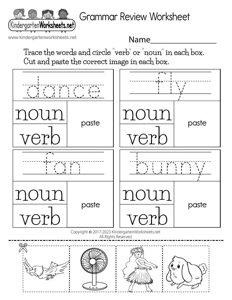 Grammar Review Worksheet Free Printable Digital PDF - Grammar For Kindergarten Worksheets