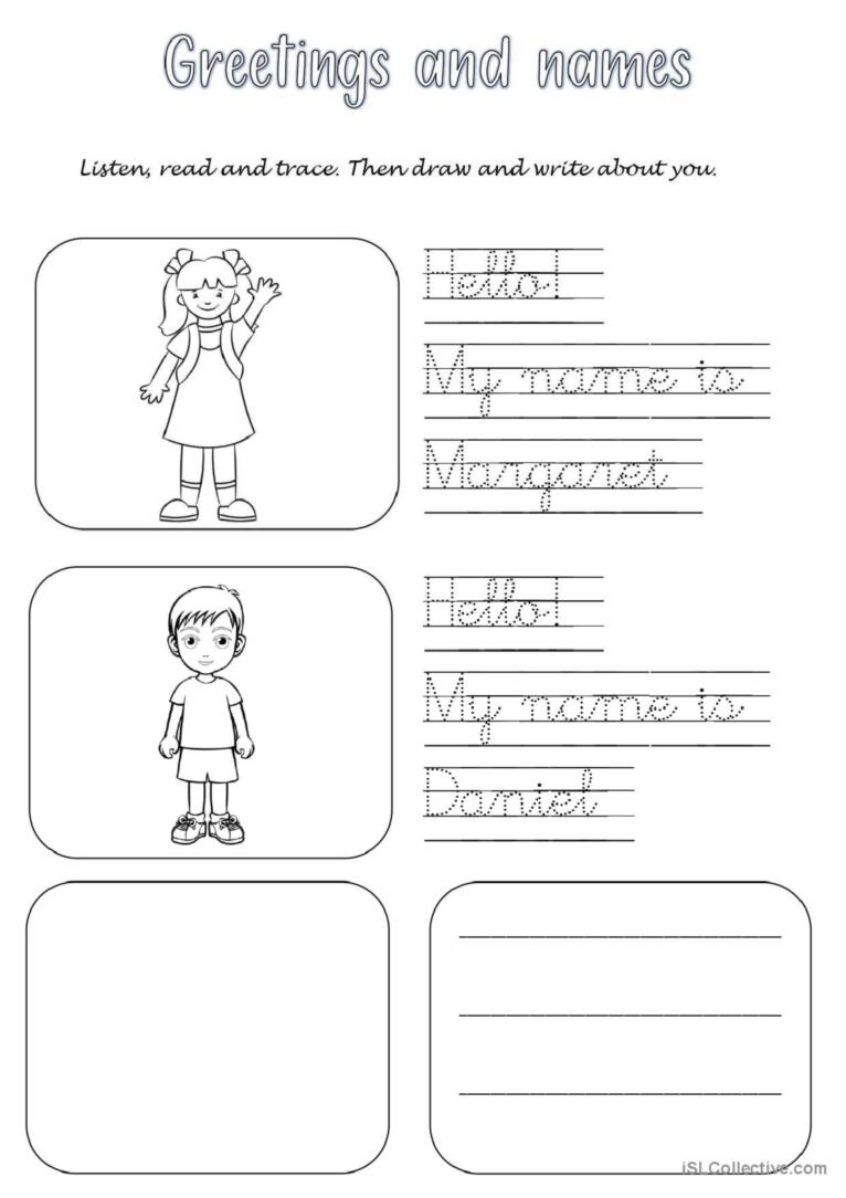 Greetings Worksheet For Kindergarten - Kindergarten Worksheets