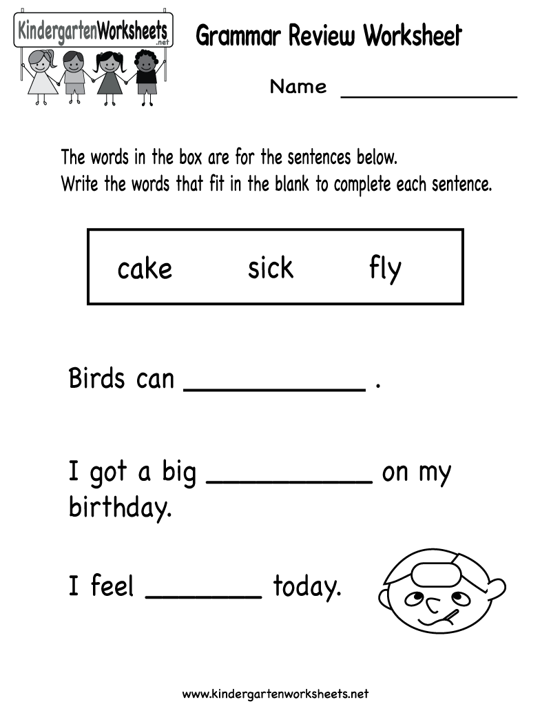Kindergarten Grammar Worksheets Fun Learning Activities