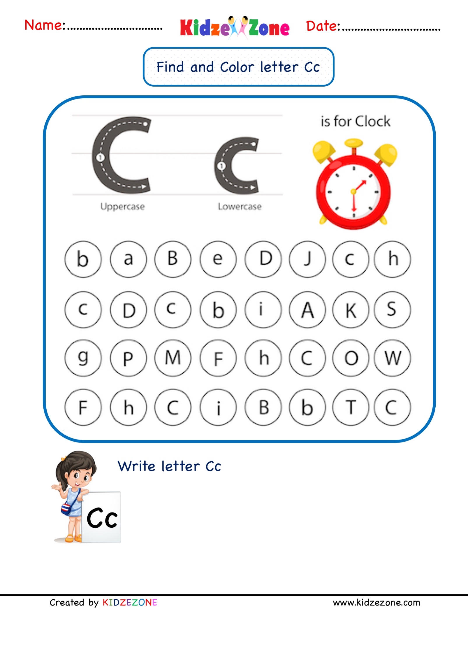 Kindergarten Letter C Worksheets Find And Color - C Worksheets For Kindergarten