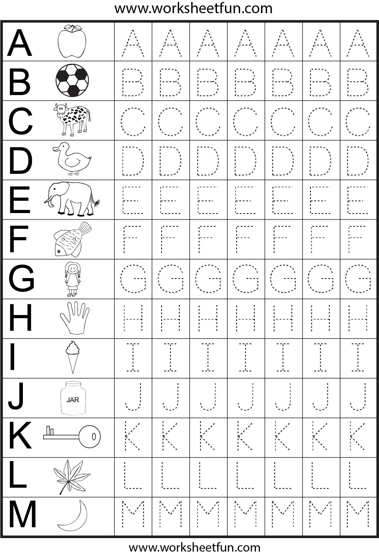 Letter Tracing 1 Worksheet Alphabet Worksheets Kindergarten Kindergarten Worksheets Preschool Tracing - Alphabet Writing Practice For Kindergarten