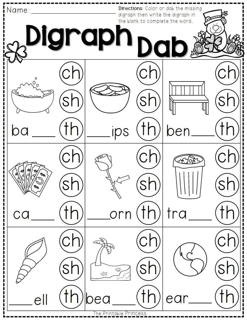 Digraphs Worksheets For Kindergarten Pdf - Kindergarten Worksheets