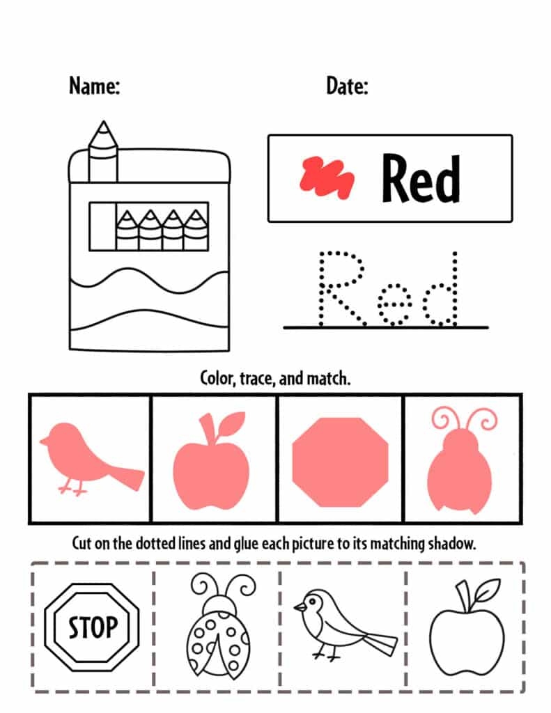 Color Red Worksheets For Kindergarten Kindergarten Worksheets Color Red Worksheets For Kindergarten Kindergarten Worksheets