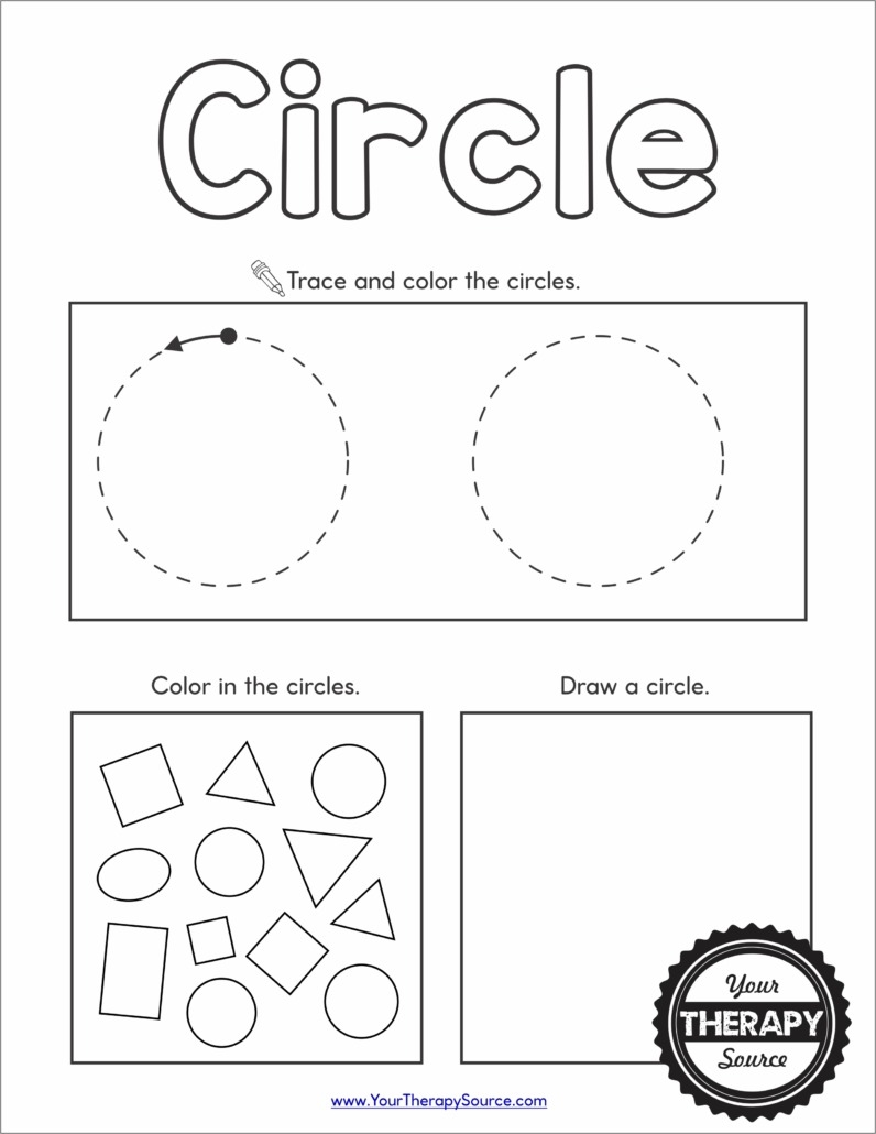 Shapes Worksheet Preschool Free Printables Your Therapy Source - Circle Worksheet For Kindergarten