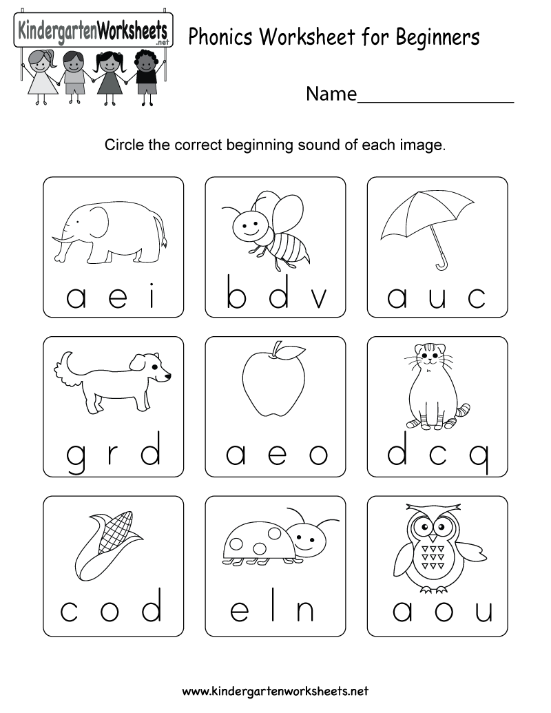 This Is A Phonics Worksheet That Allows Kids To Learn About The Beginning Sound Of Each Kindergarten Phonics Worksheets Phonics Kindergarten Phonics Worksheets