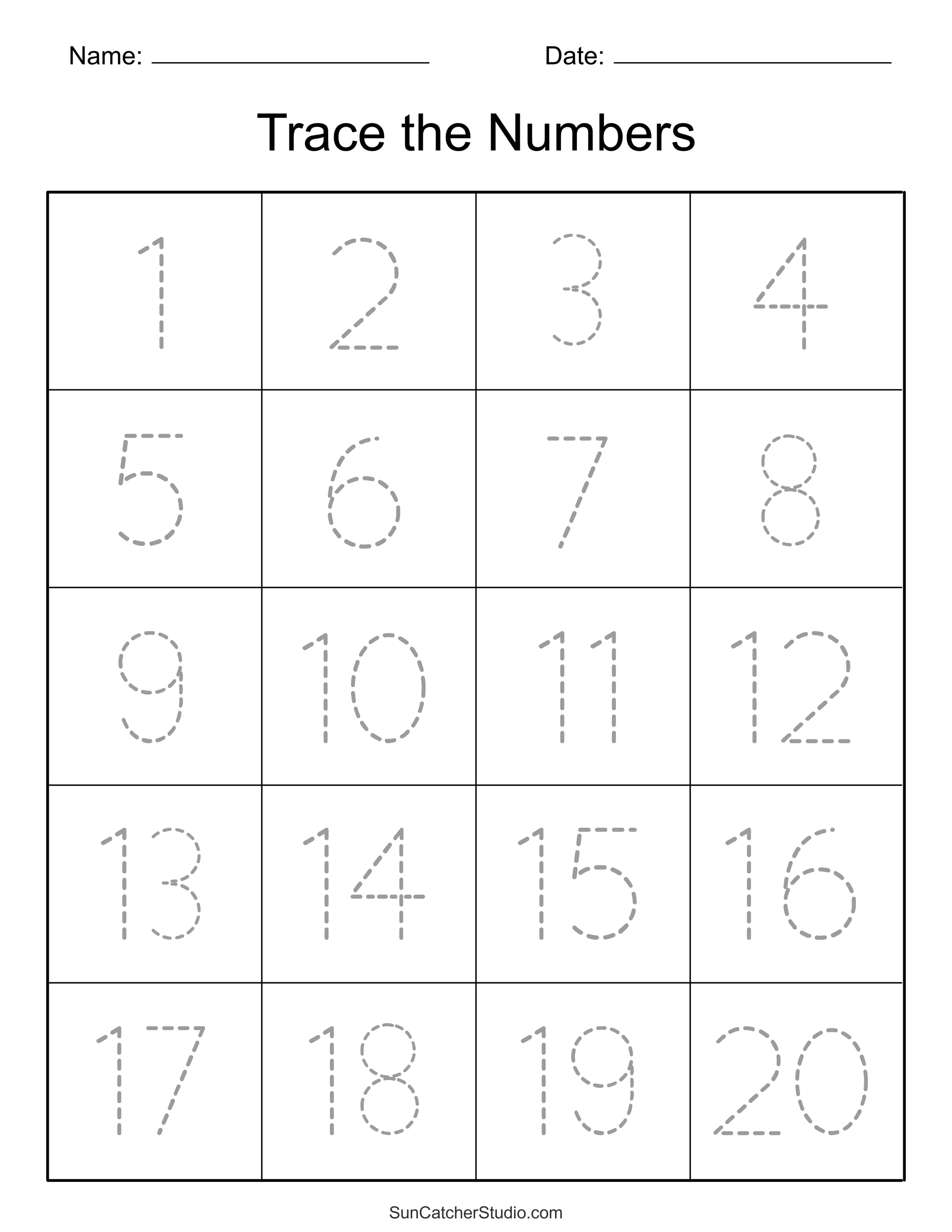 Free Printable Preschool Worksheets Tracing Numbers