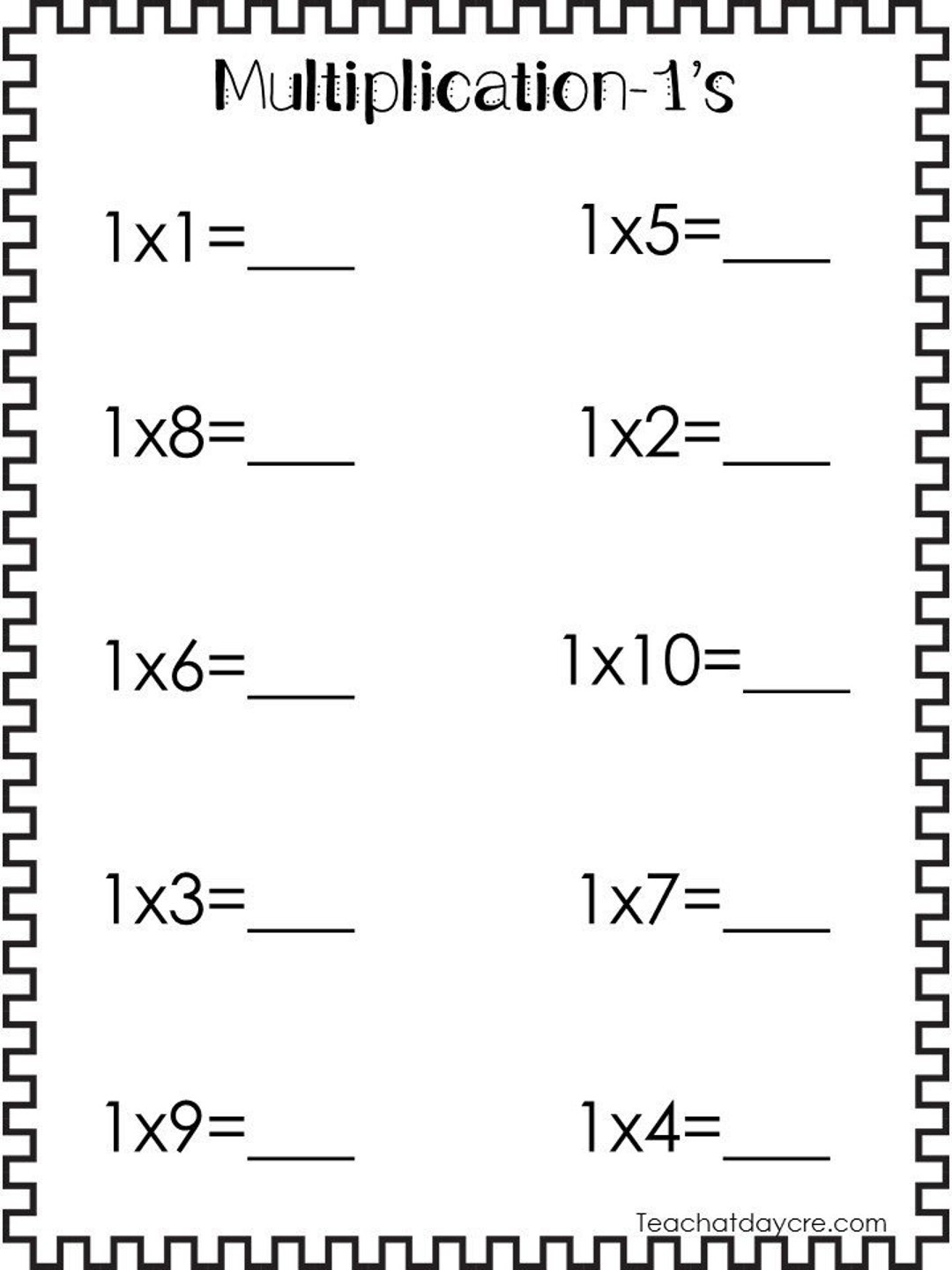 24 Printable Multiplication Worksheets Numbers 1 12 1st 4th Grade Math Etsy Israel - Beginner Multiplication Worksheets For Kindergarten
