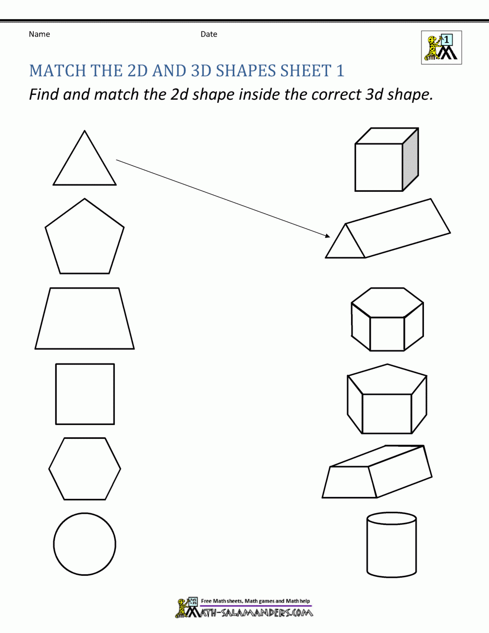 Kindergarten Printable 3D Shapes Worksheets - Kindergarten Worksheets