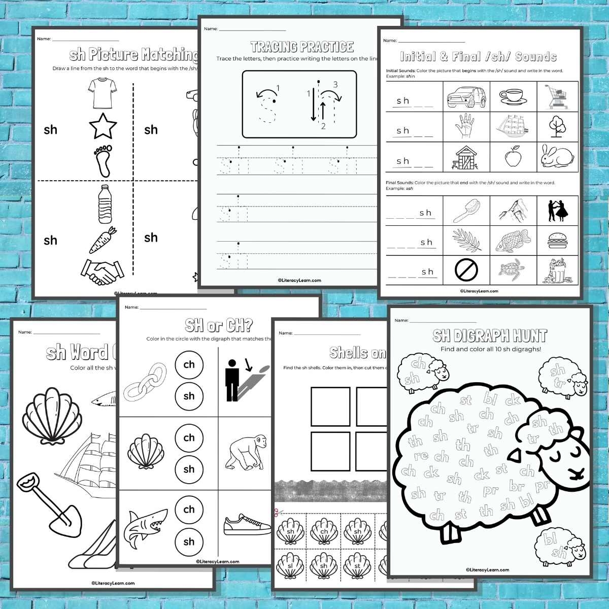 7 SH Worksheets For Digraph Learning Literacy Learn - Sh Digraph Worksheets For Kindergarten