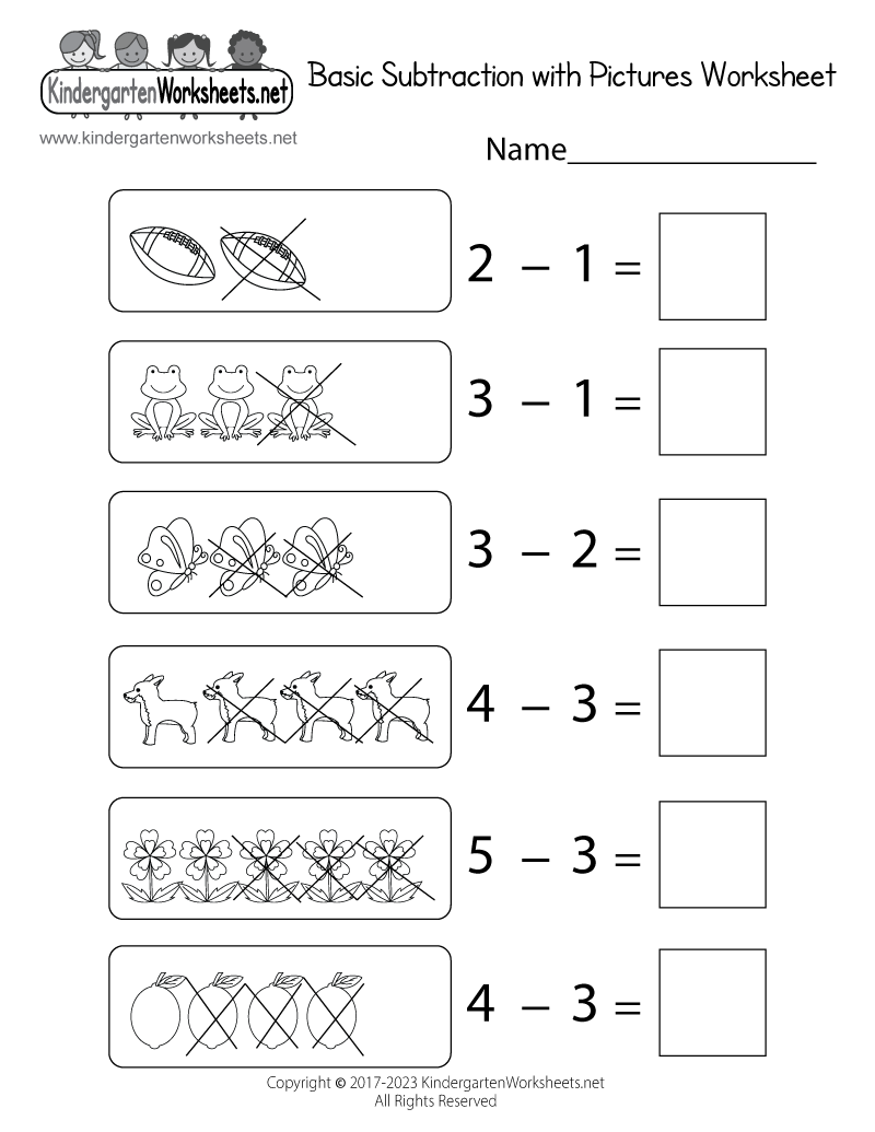 Subtraction Worksheets For Kindergarten Pdf