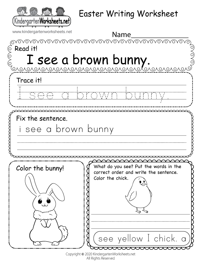 Easter Writing Worksheet Free Printable Digital PDF - Printable Writing Worksheets Kindergarten