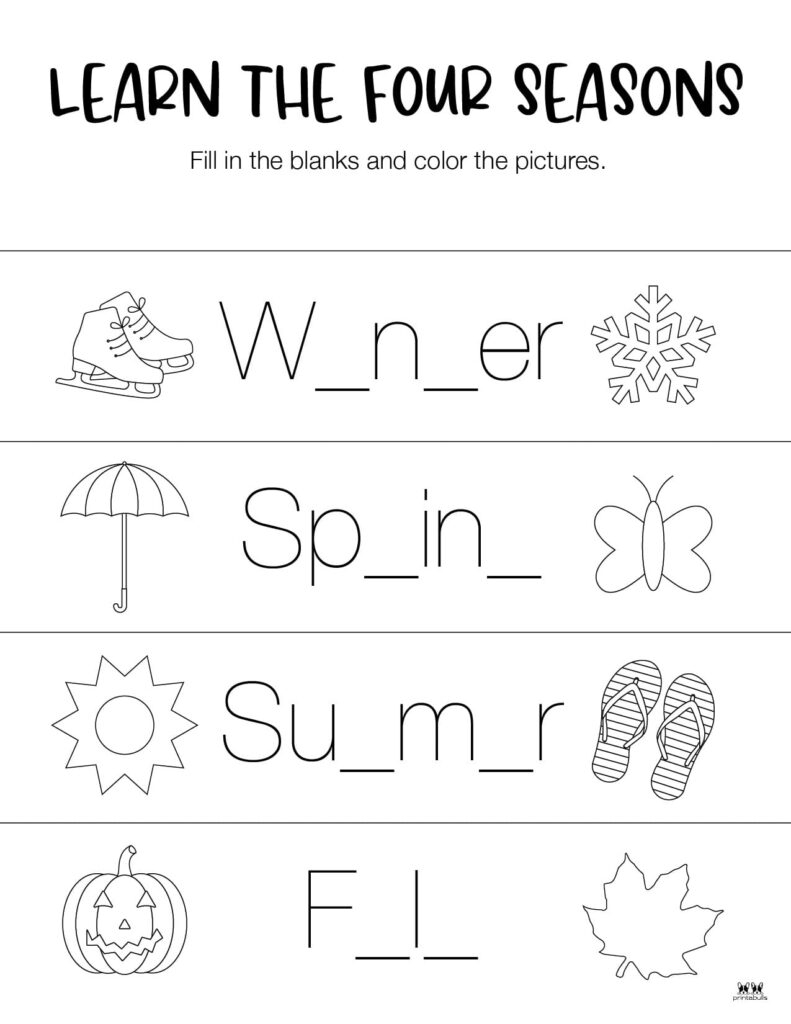 Four Seasons Worksheets Printables 51 Pages Printabulls - Seasons Worksheets For Kindergarten