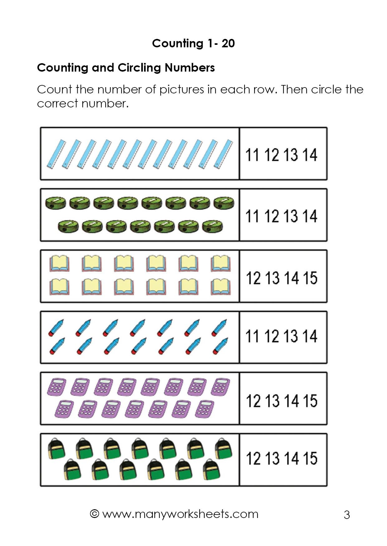 Kindergarten Counting Worksheets 1 20 Kindergarten Worksheets