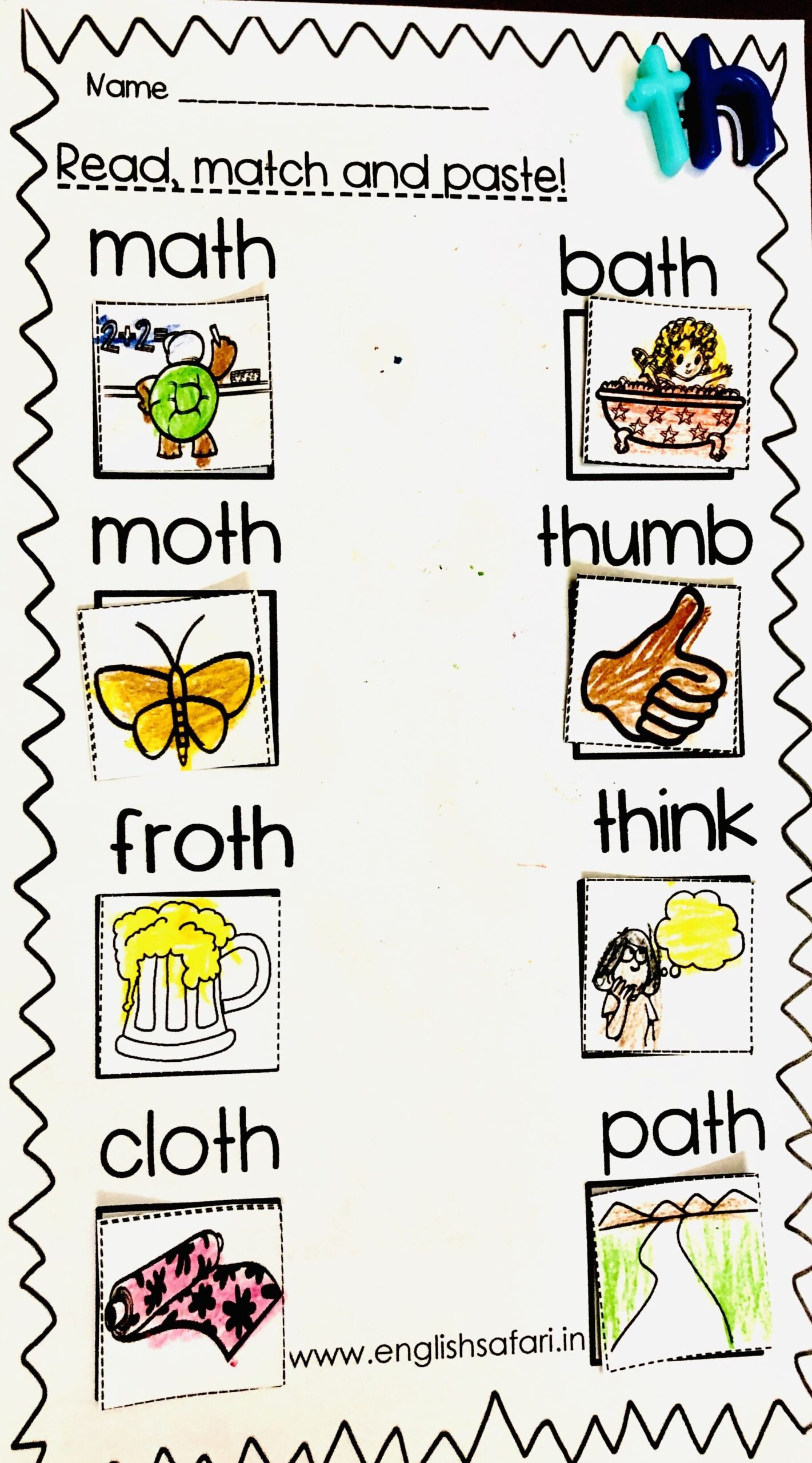 Digraph Th Worksheets For Kindergarten
