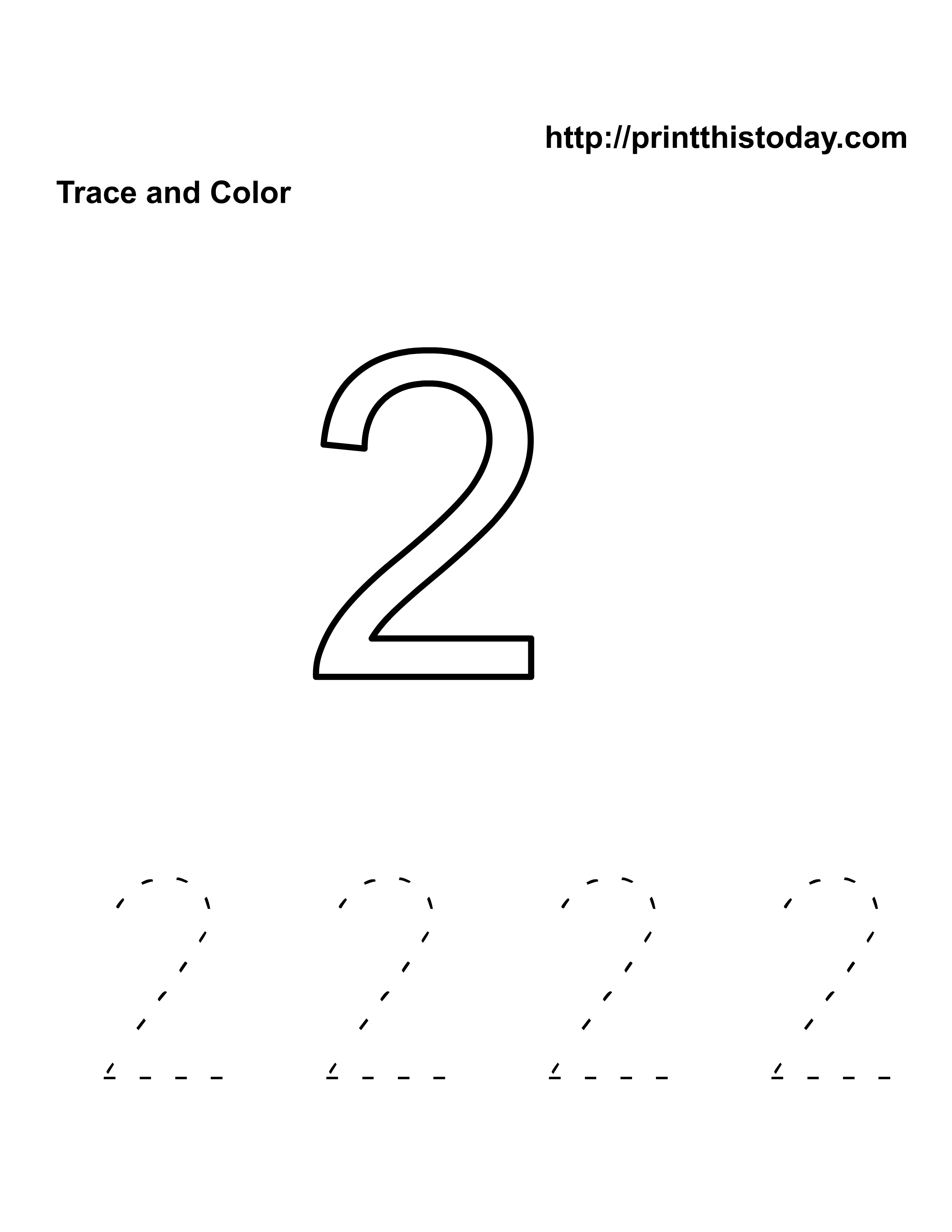 Free Kindergarten Math Worksheets Number Two 2  - Number Two Worksheets Kindergarten