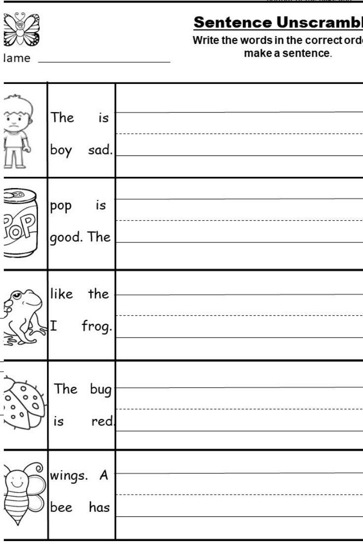 Printable Writing Worksheets Kindergarten