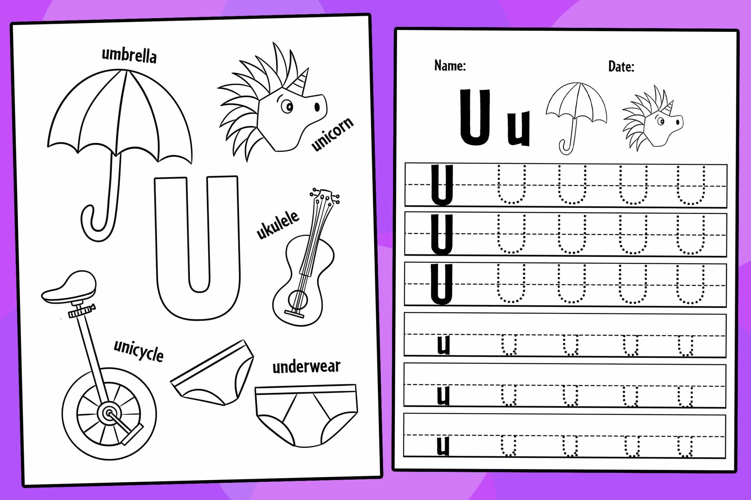 FREE Letter U Worksheets For Preschool The Hollydog Blog - Kindergarten Letter U Worksheets