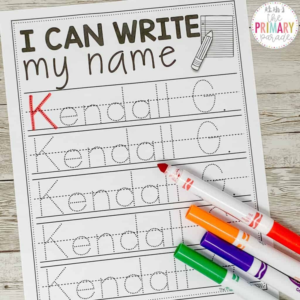 Free Name Writing Practice Editable Tracing Template 2024 The Primary Parade - Name Writing Worksheets Kindergarten