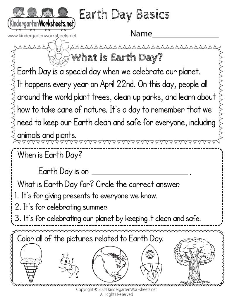 Kindergarten Worksheets Earth Day - Kindergarten Worksheets