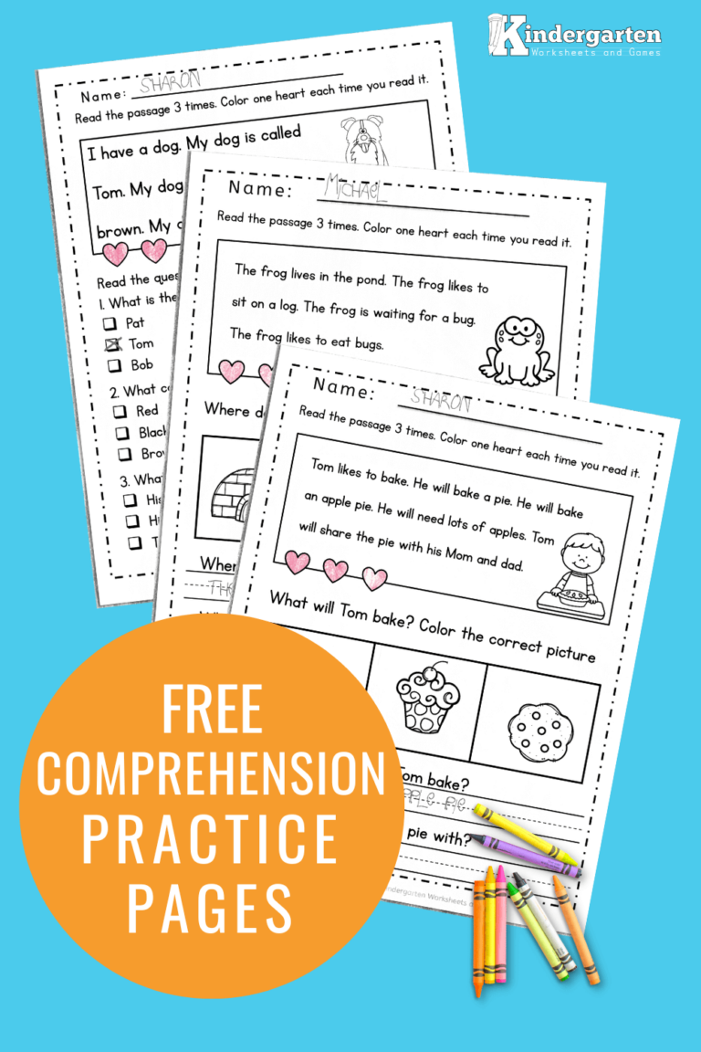Free Reading Comprehension Worksheets For Kindergarten