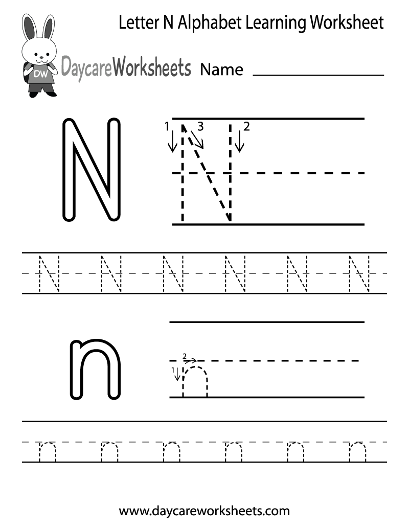 Letter N Worksheets For Kindergarten Kindergarten Worksheets