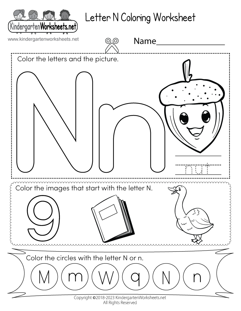 Letter N Worksheets For Kindergarten Kindergarten Worksheets