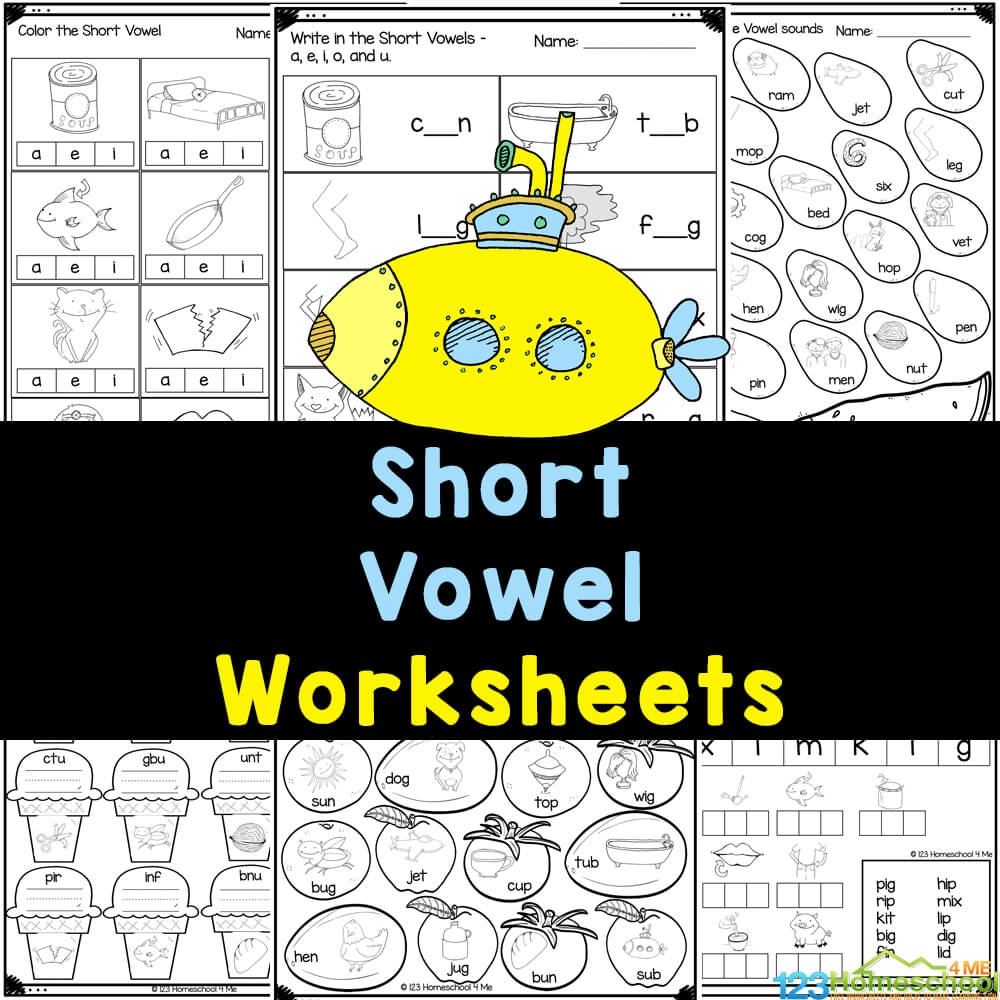 Short Vowel Kindergarten Worksheets