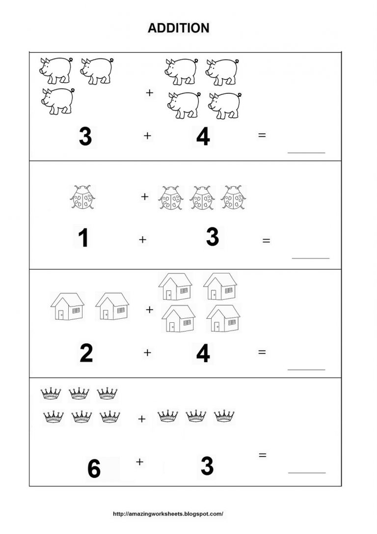 Simple Math For Kindergarten Worksheets
