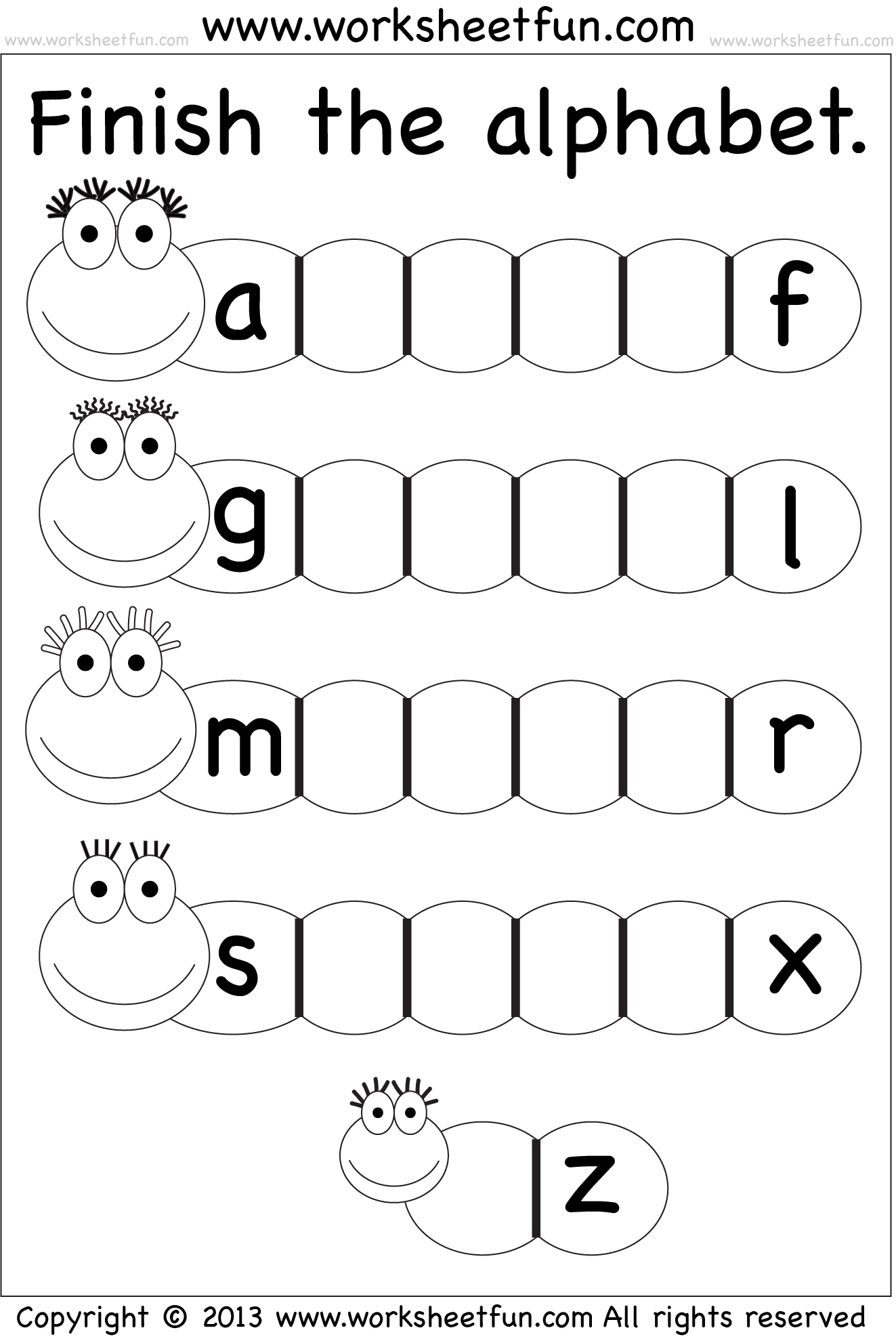 Missing Letters Worksheets For Kindergarten