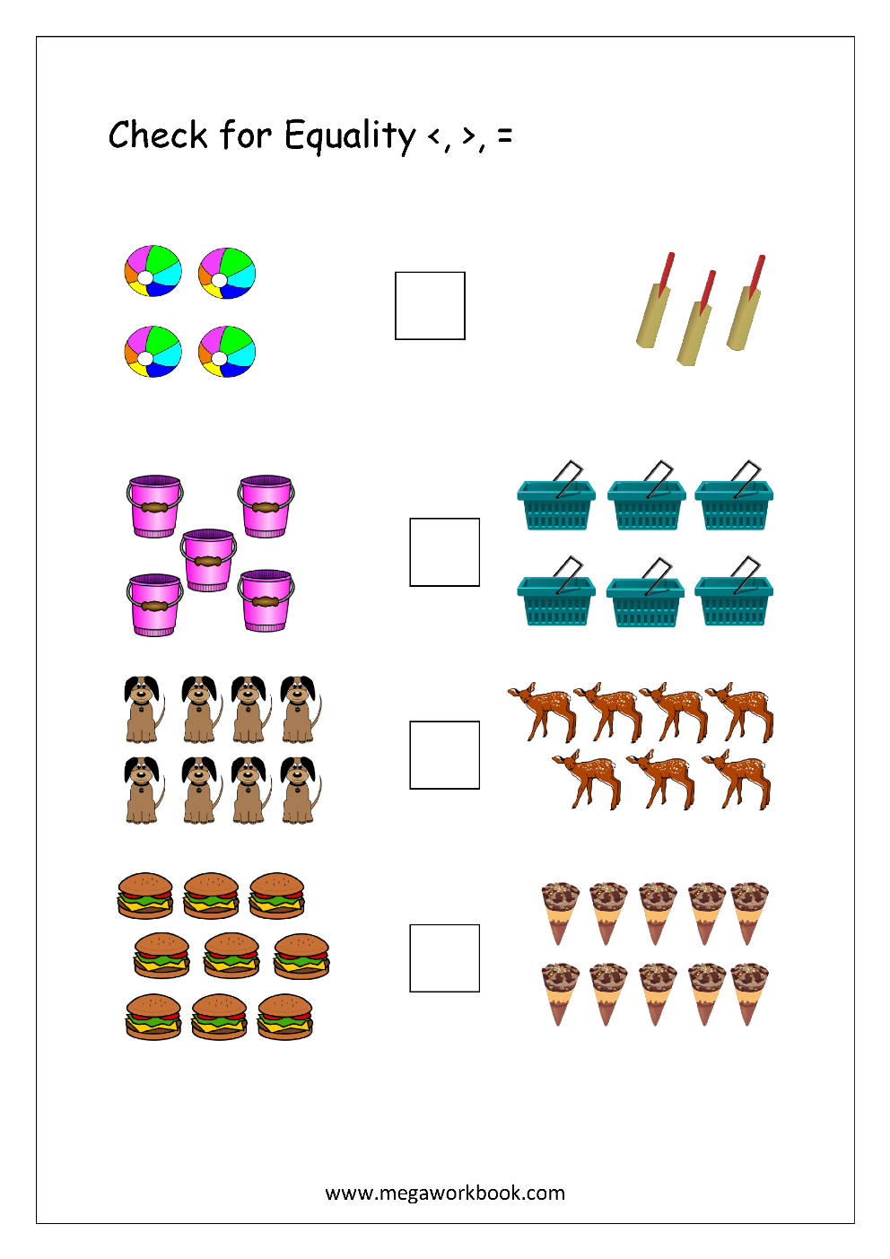 Greater Than Less Than Kindergarten Worksheets