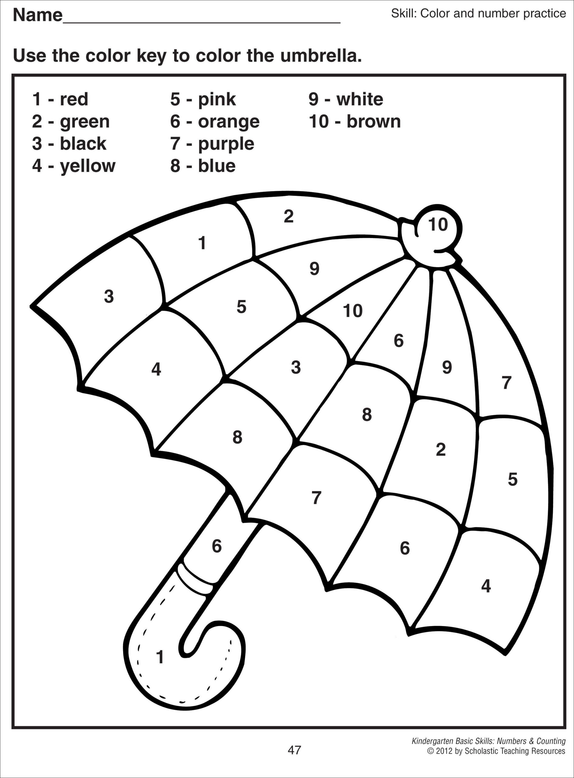 Pin Page - Kindergarten Coloring Math Worksheets