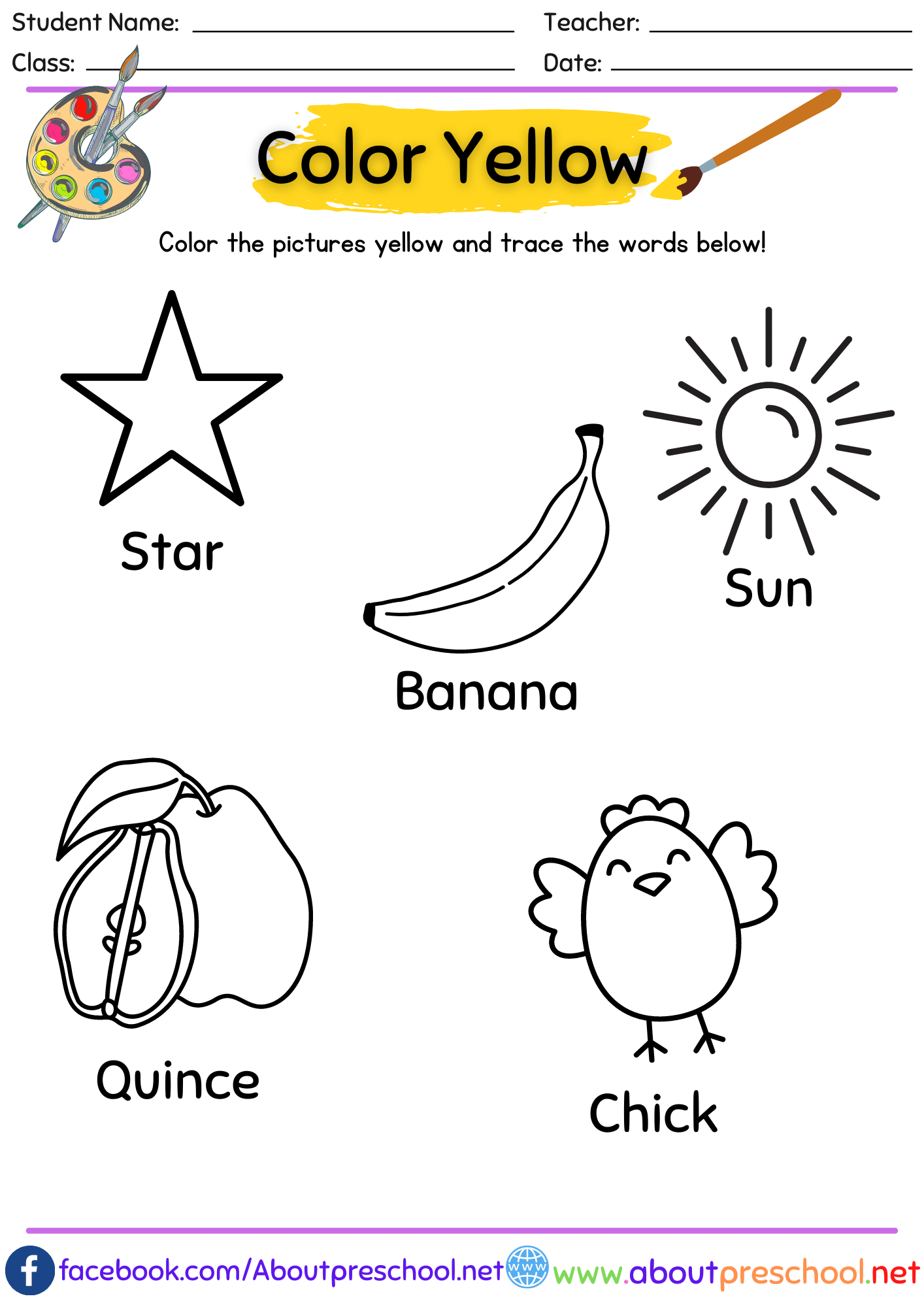 Preschool Colors Archives Page 3 Of 4 About Preschool - Colors Worksheets For Kindergarten
