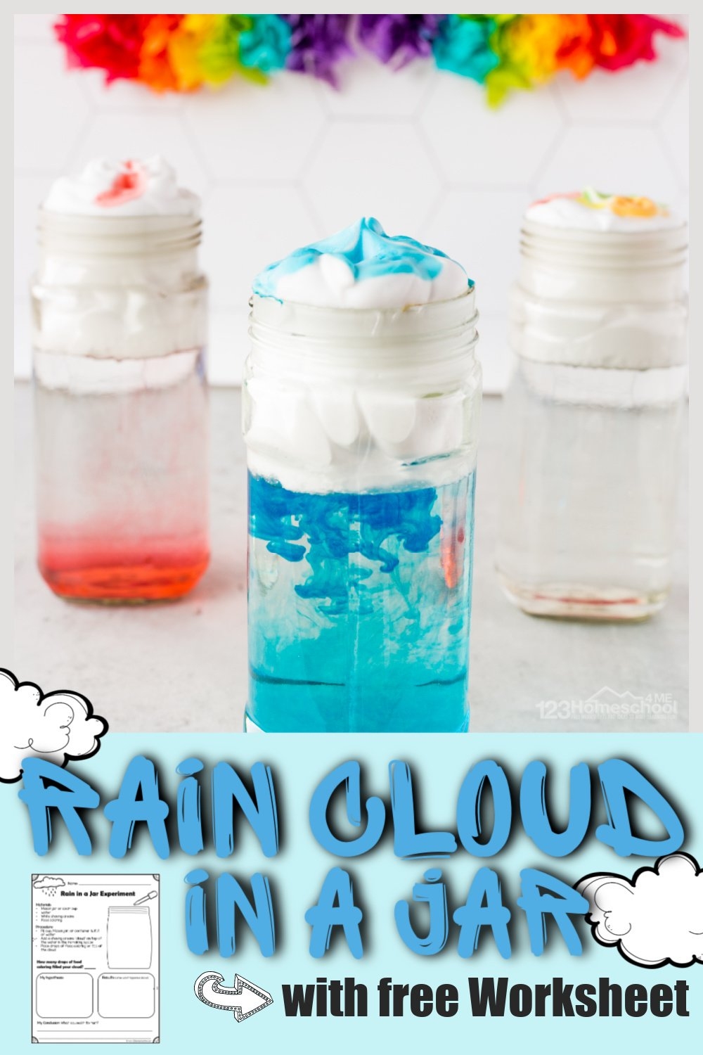  Rain Clouds In A Jar Weather Activities With FREE Worksheet - Kindergarten Rain Cloud Experiment Worksheets