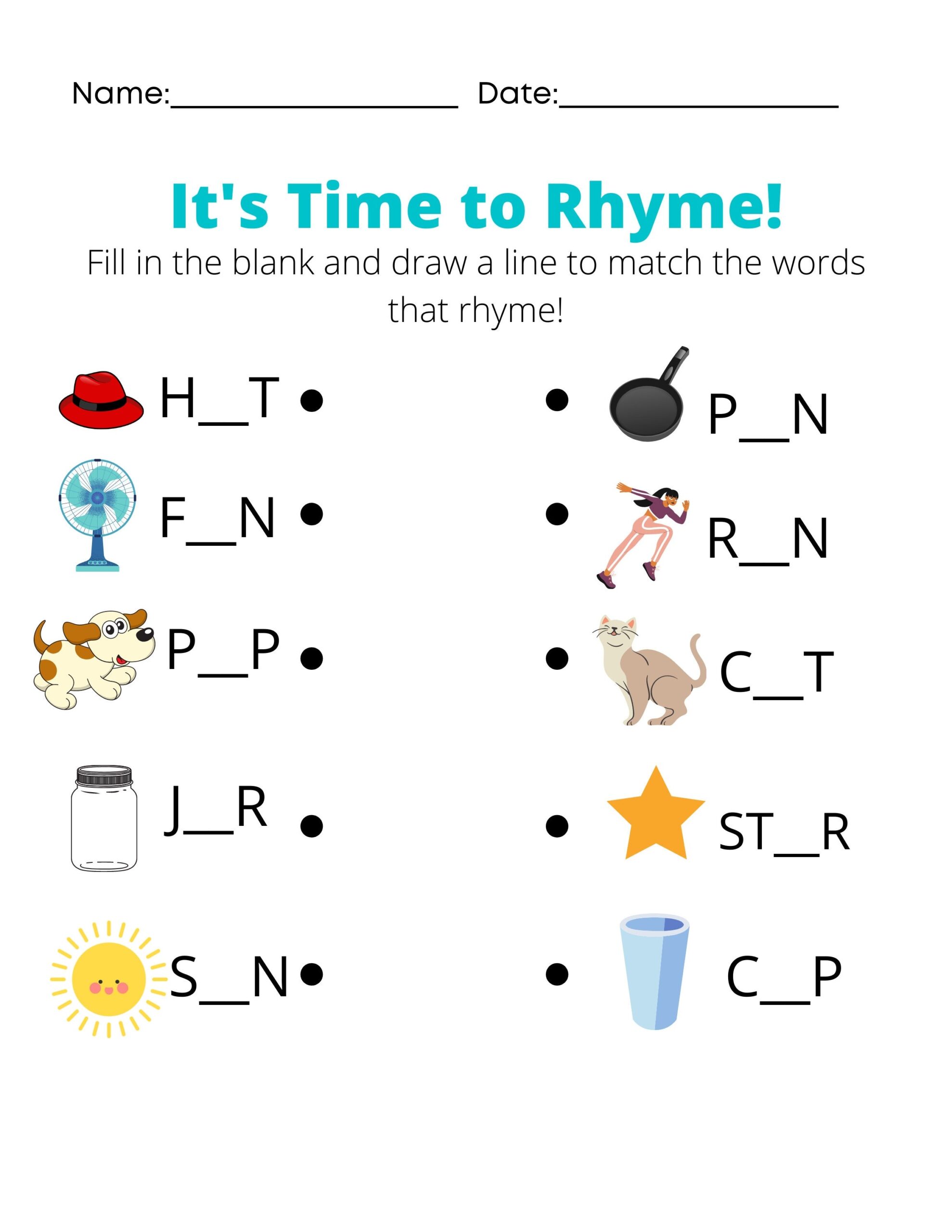 Rhyming Words Worksheets For Kindergarten Kindergarten Worksheets