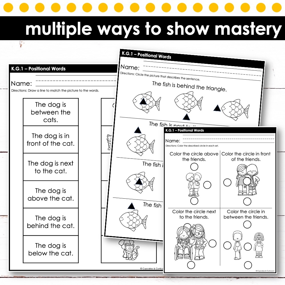 Positional Words Kindergarten Worksheets Kindergarten Worksheets