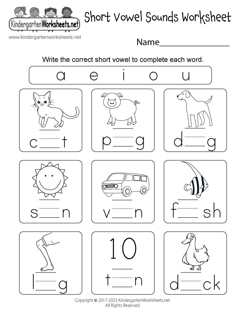 Short Vowel Sounds Worksheet Free Printable Digital PDF - Printable Kindergarten Worksheets Pdf
