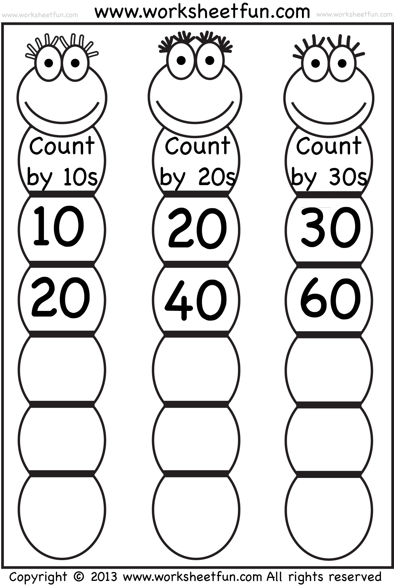 Counting By Tens Worksheets Kindergarten