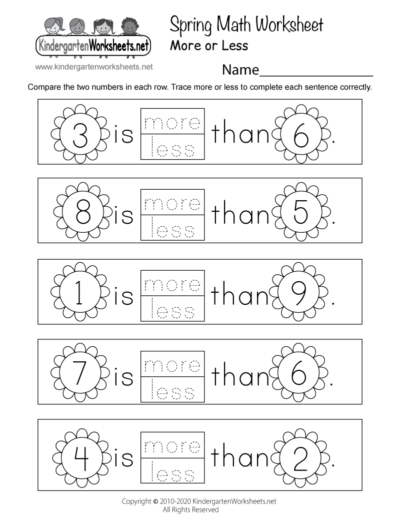 Spring Math Worksheet Free Printable Digital PDF - Math Worksheets For Kindergarten Free Printables