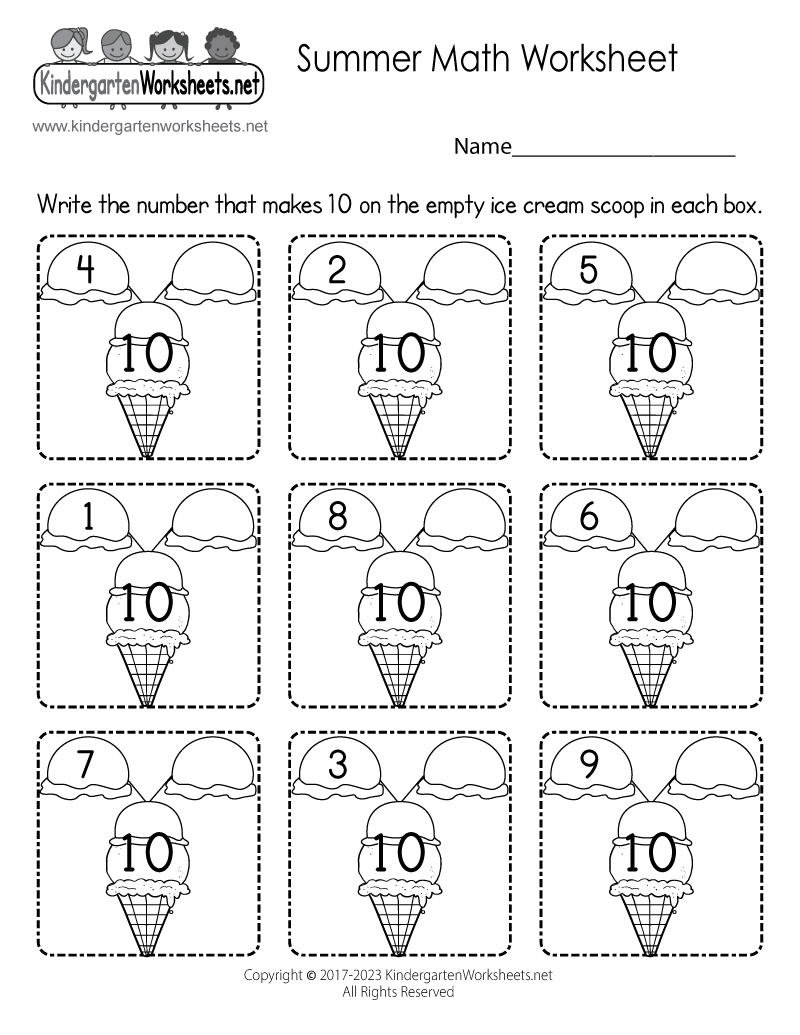 Math Kindergarten Worksheets Printable